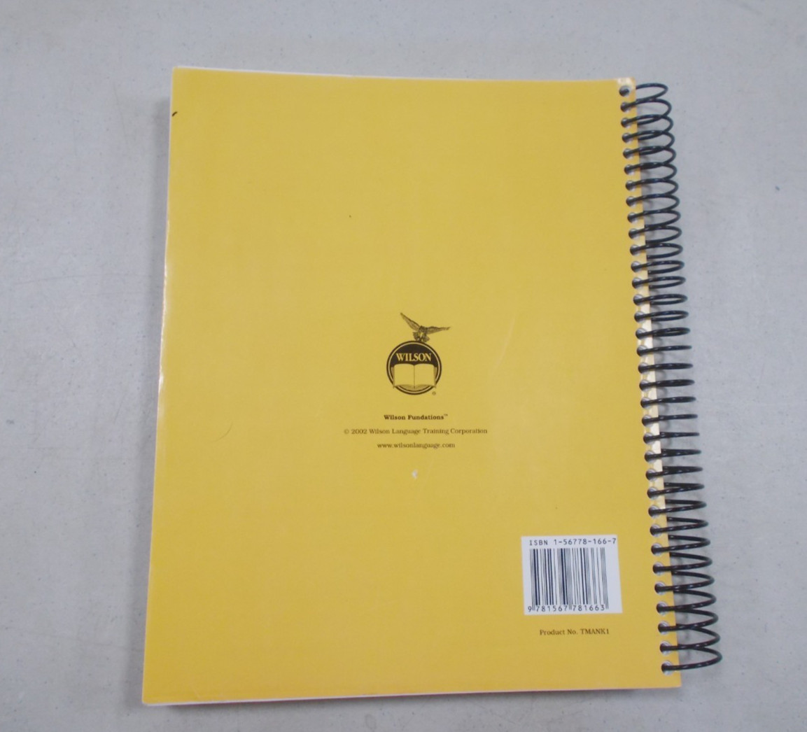 * Fundations Teacher’s Manual K-1, by Barbara A. Wilson 2006 spiral bound