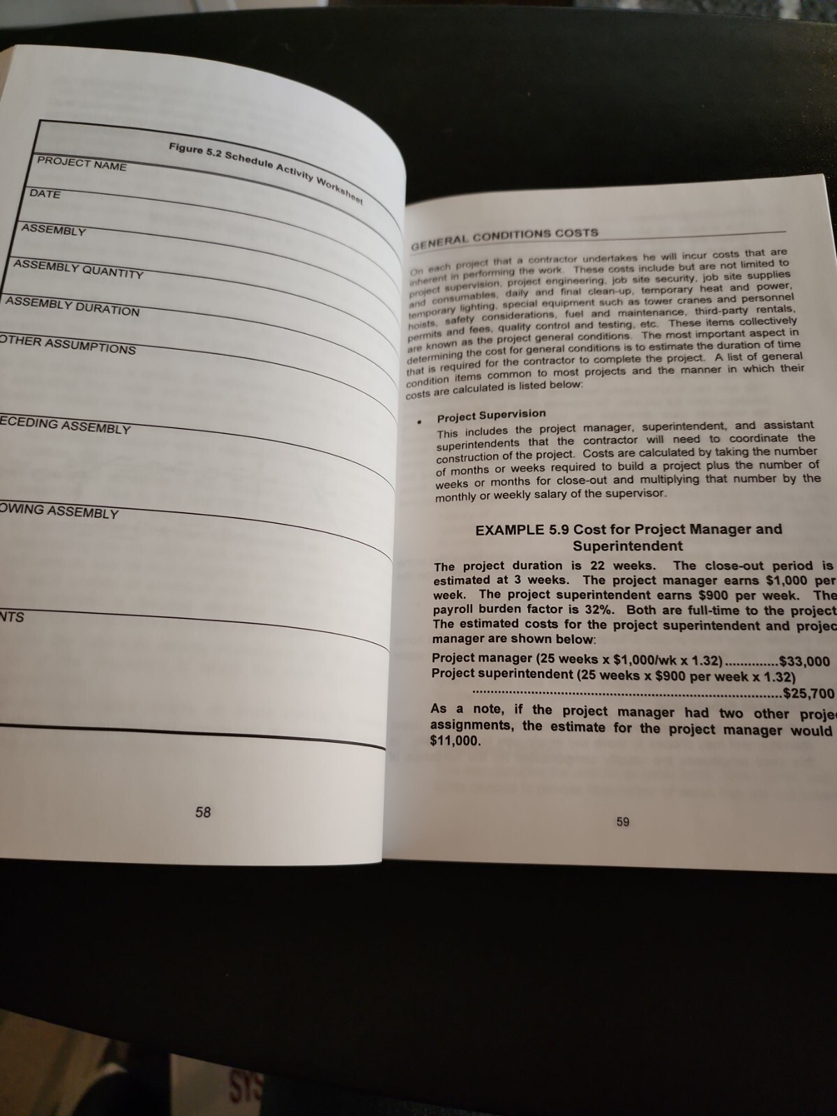 Estimating And Project Management For Building Contractors By M. Kitchens 1996