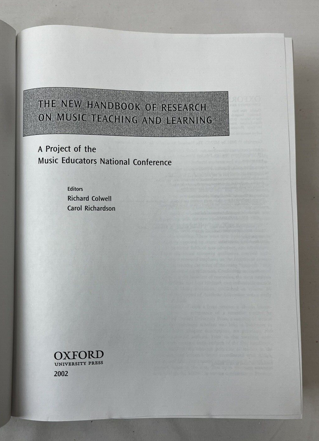 The New Handbook of Research on Music Teaching and Learning