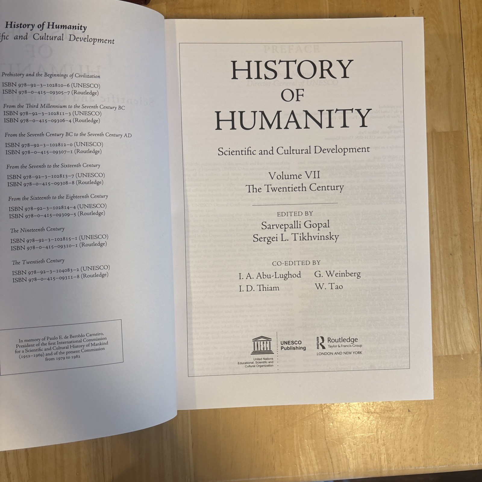 History of Humanity: Volume V And VII Ex Library 16th Century To Present