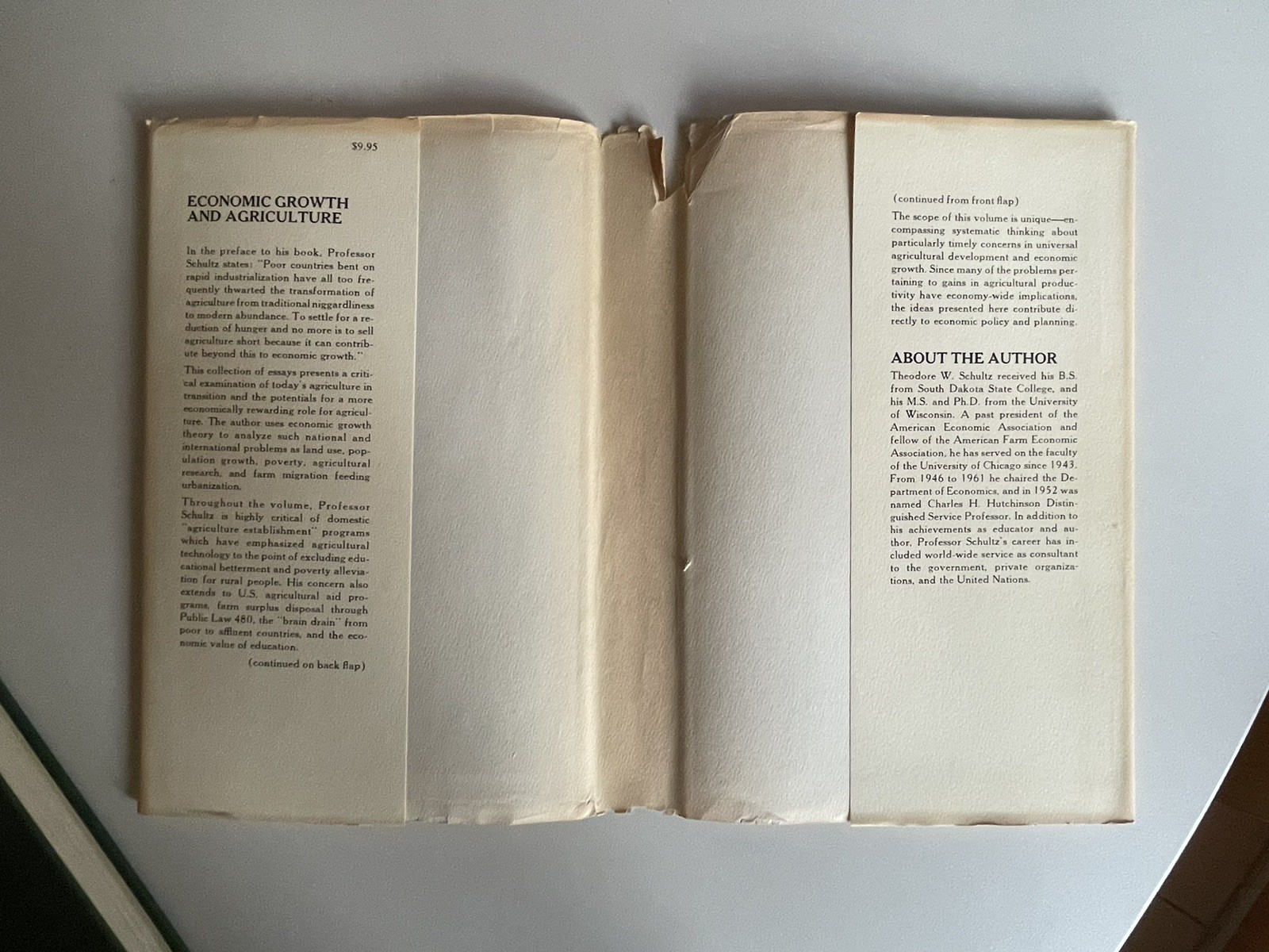 Theodore W. Schultz – Economic Growth and Agriculture – First Edition HC DJ