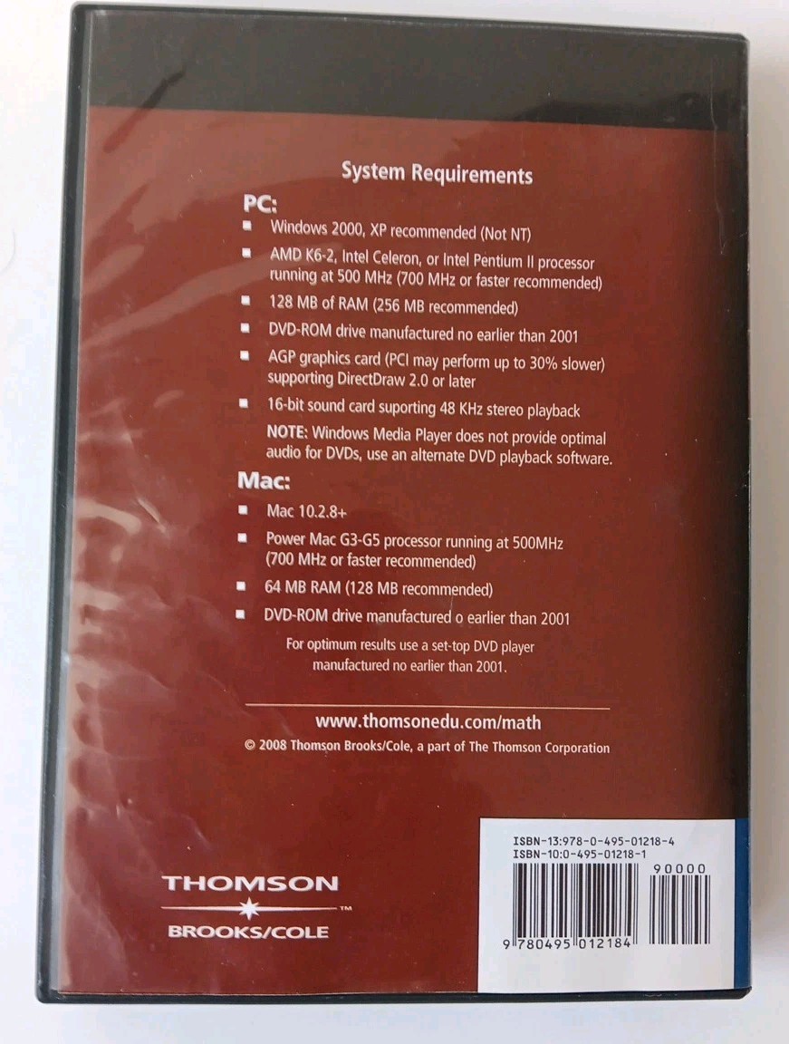 Text-Specific DVDs for Stewart’s Calculus GE: James Stewart PC/Mac