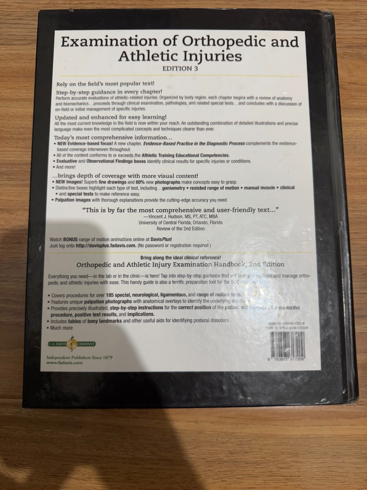 Examination of Orthopedic and Athletic Injuries by F.A. Davis Company…
