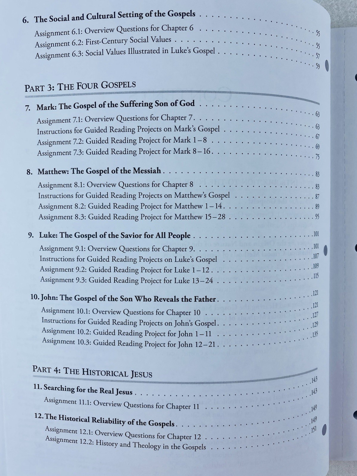 Four Portraits, One Jesus Workbook – 3 Ring Binder Suitable W/ Perforated Pages