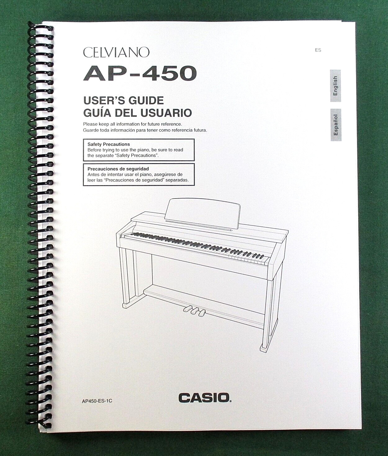 Casio AP-450 Instruction Manual: 55 Pages Coil Bound & Protective Covers!