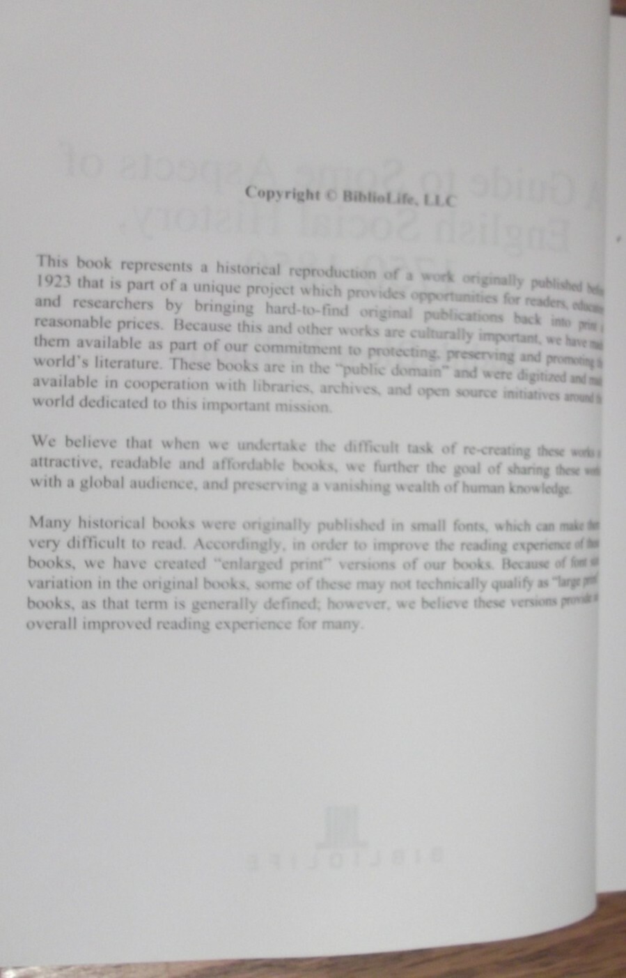 A guide to some aspects of English social history 1750-1850. Williams, reprint