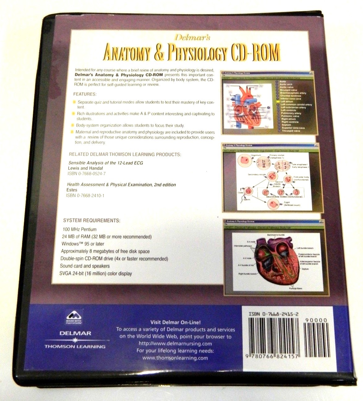Delmar’s Anatomy and Physiology CD-ROM Thomson Learning Nursing Education Tool