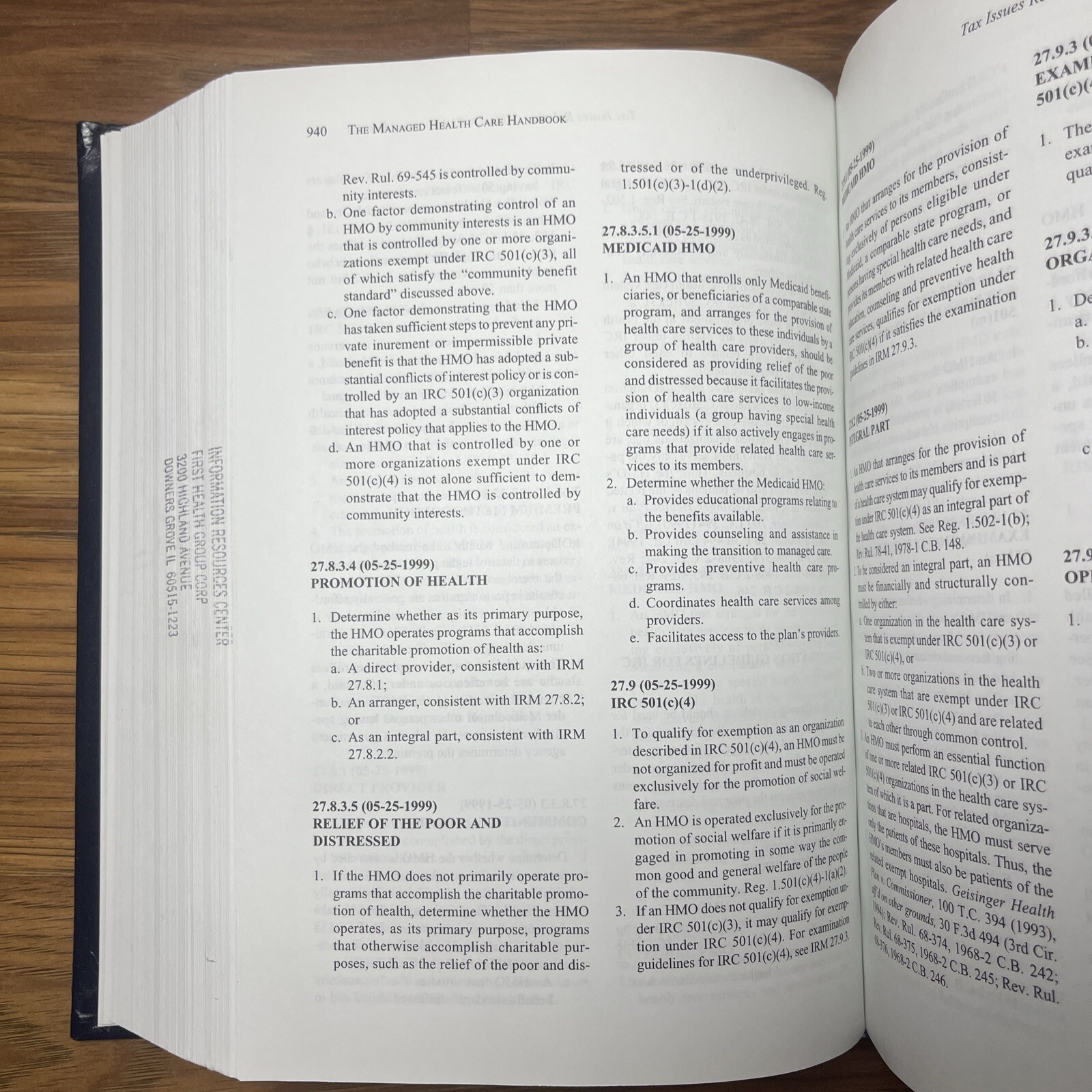 The Managed Health Care Handbook by Peter R. Kongstvedt Fourth Ed. Ex Library