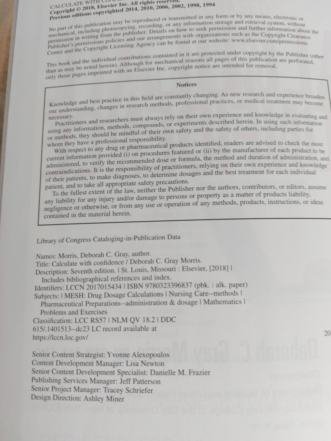 CALCULATE WITH CONFIDENCE Seventh 7th Edition GRAY MORRIS 2018 Medical Text