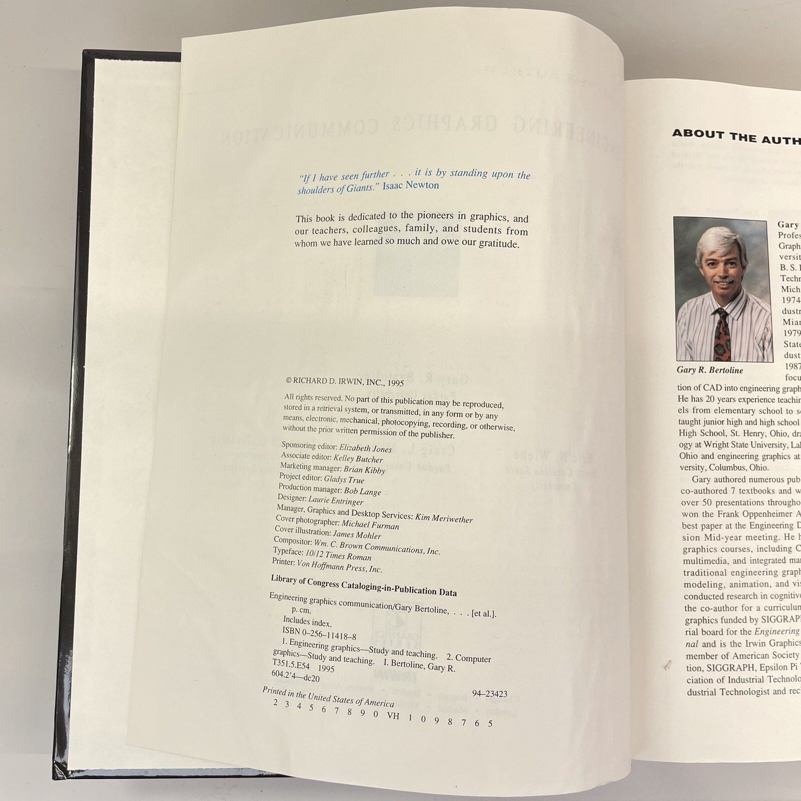 Irwin Graphics Ser.: Engineering Graphics Communication by Gary Robert Bertoline