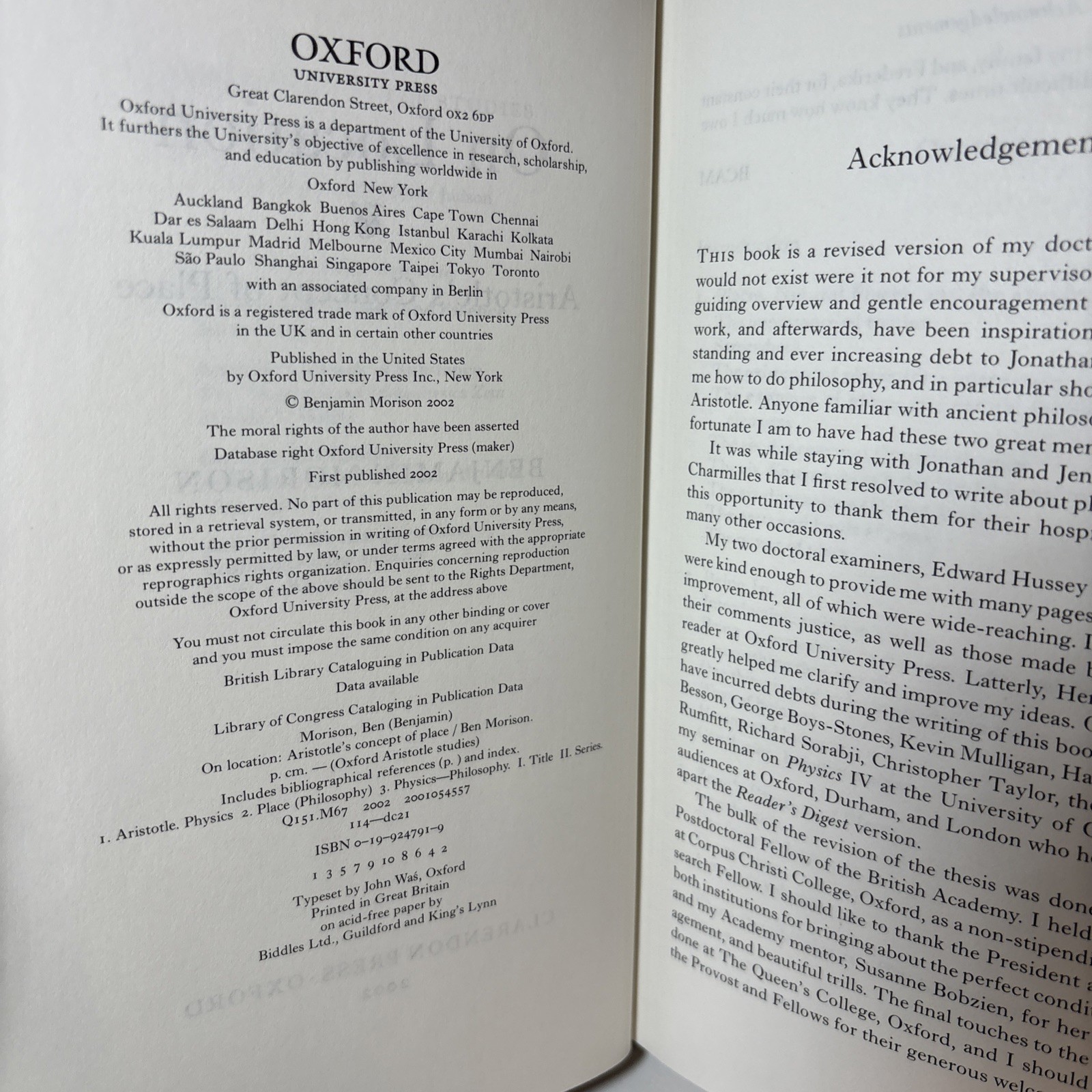 On Location: Aristotle’s Concept of Place (Oxford Aristotle Studies)