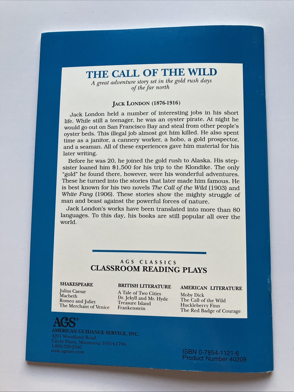 AGS Classics Call of the Wild Classroom Reading Play Homeschool