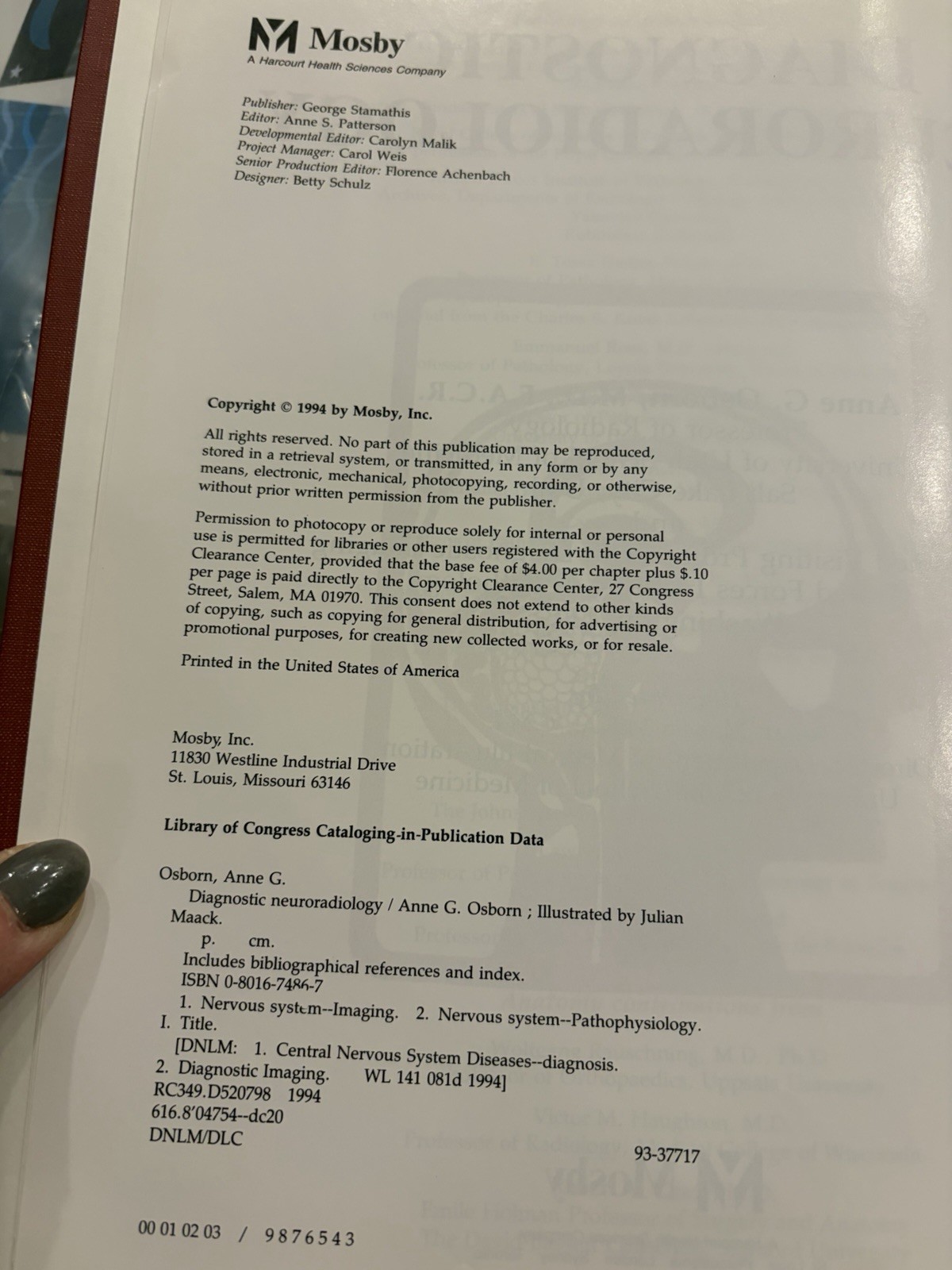 Anne Osborn DIAGNOSTIC NEURORADIOLOGY Copyright 1994