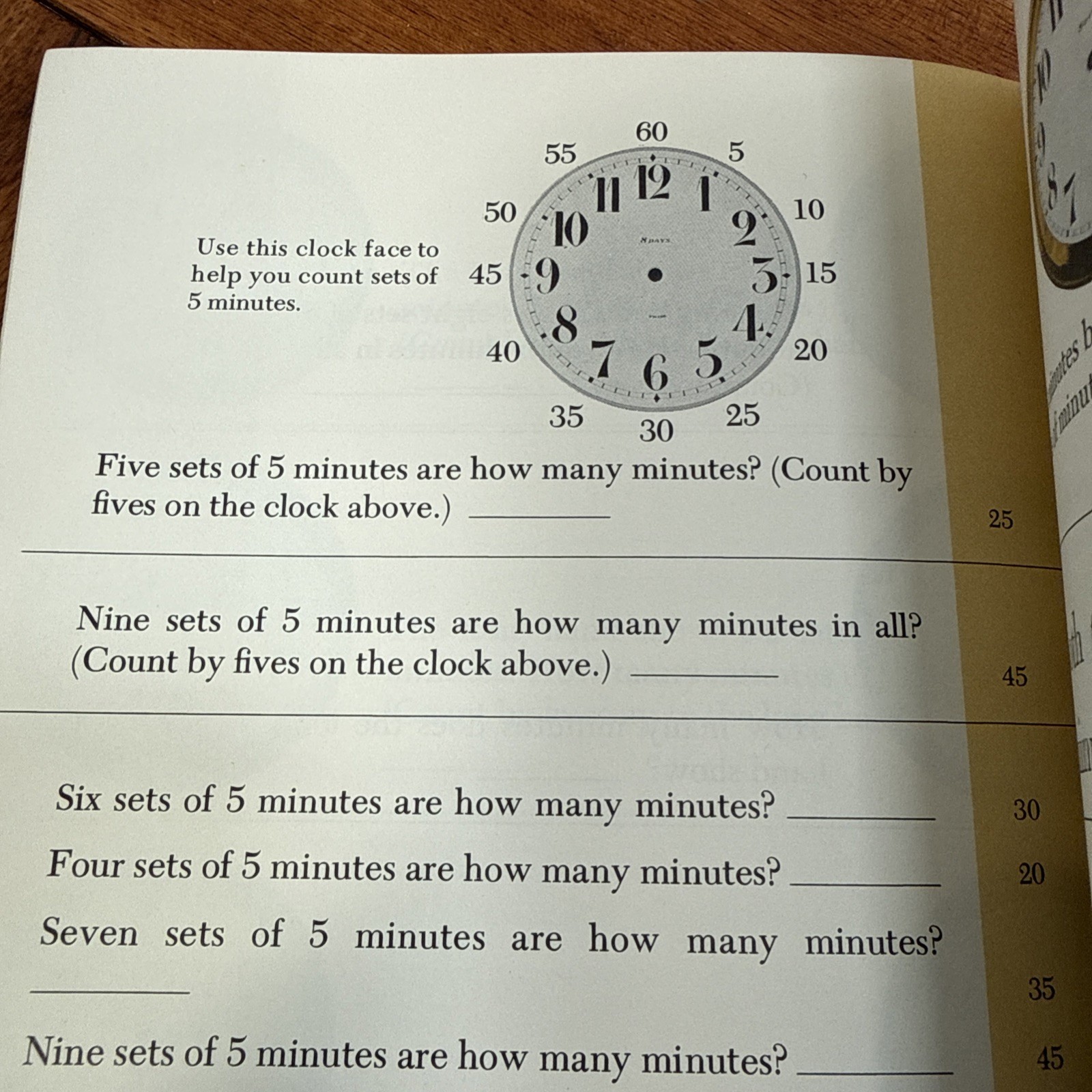 Telling Time Step-by-Step Guide Workbook 1963 100 pages of Lessons