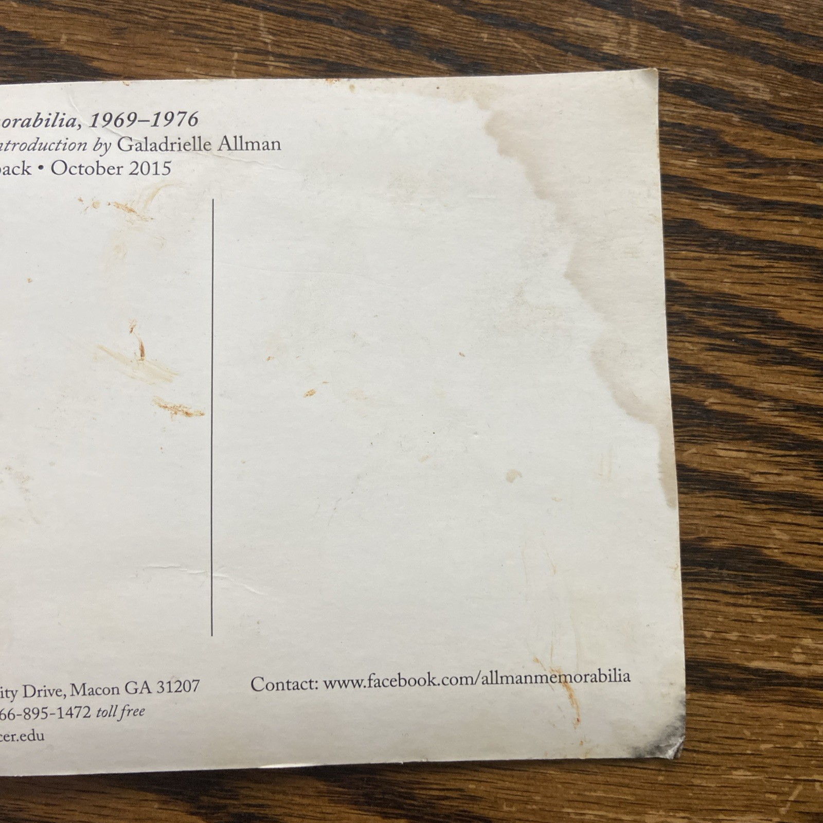 THE ALLMAN BROTHERS BAND CLASSIC MEMORABILIA, 1969-76 By Willie Perkins & Jack