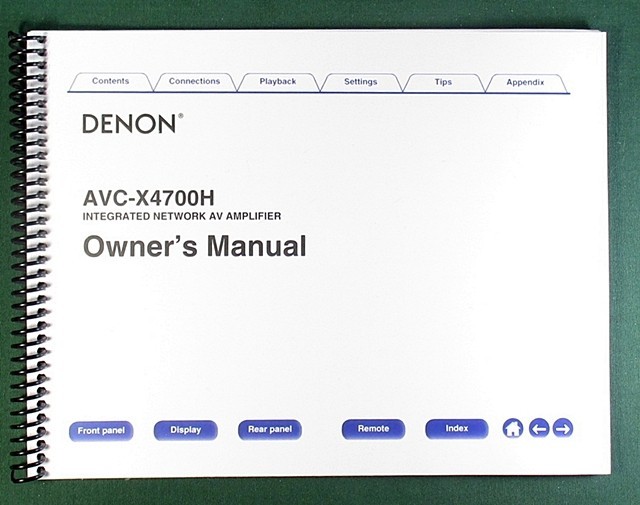 Denon AVC-X4700H Instruction Manual: Full Color 332 Pages & Protective Covers!