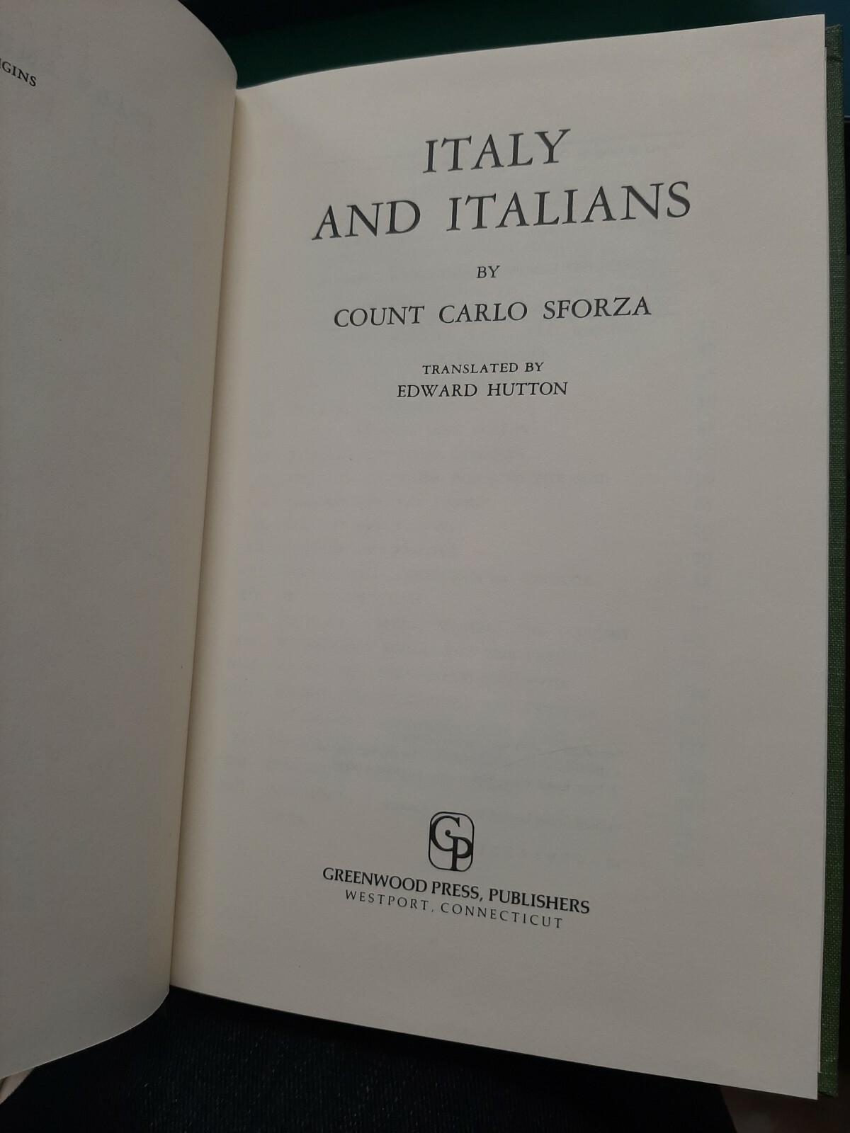 Book – Italy and the Italians 1985 Greenwood Press 1st Ed R 4