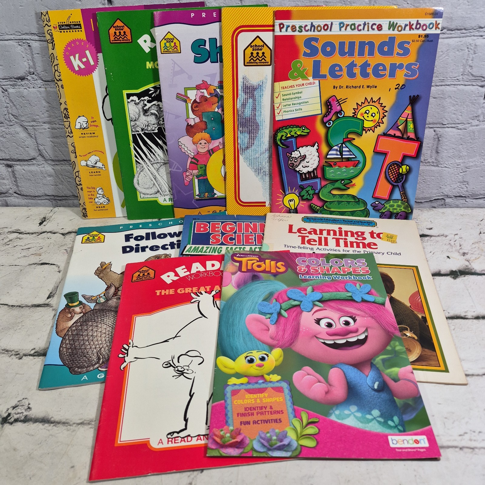 Lot of 10 Home School Work Books Preschool-3rd Grade Assorted Subjects Unmarked