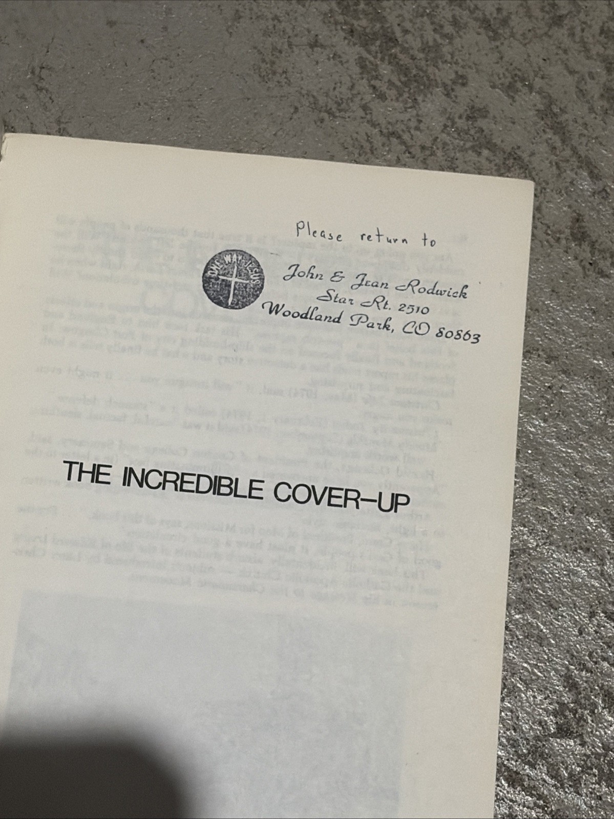 Incredible Cover-Up by Dave MacPherson (Trade Paperback)
