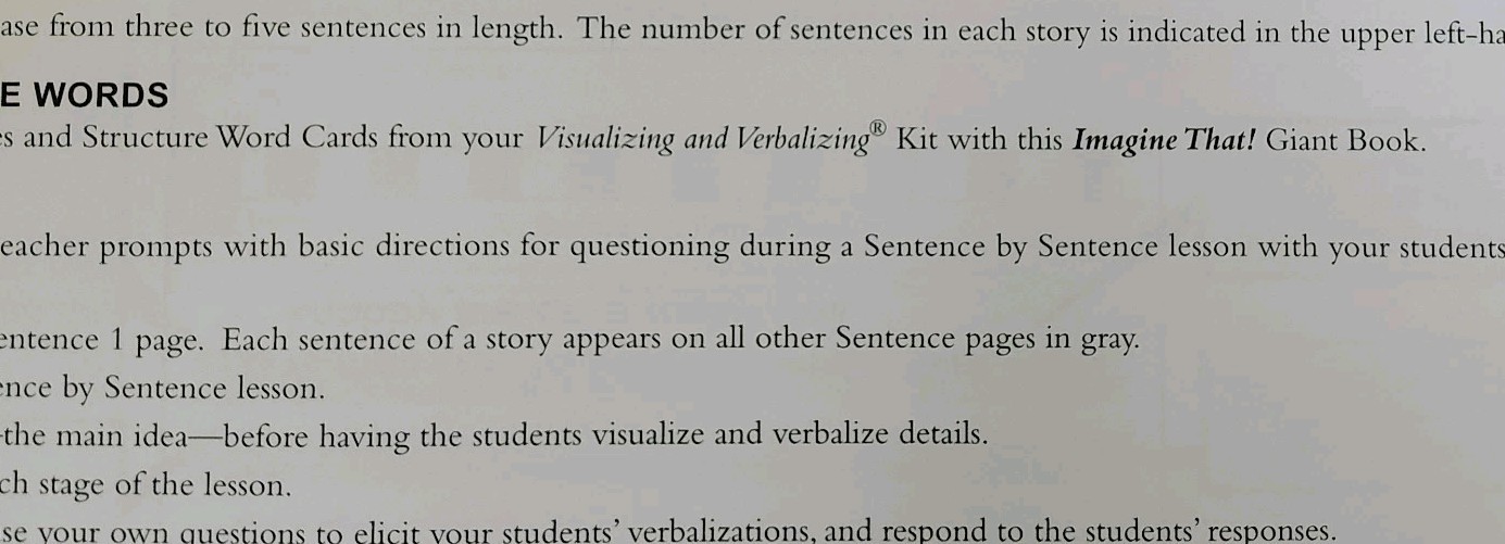 Visualizing And Verbalizing Imagine That Giant Book Set Grade 4 Nanci Bell