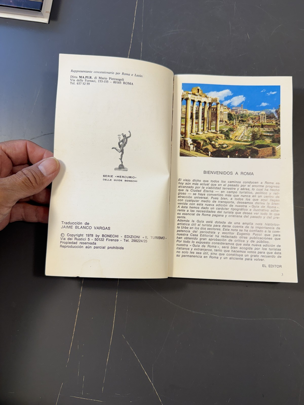 Vintage ROMA Travel Guide Book 1978 Spanish Edition Edoardo Bonechi Italy