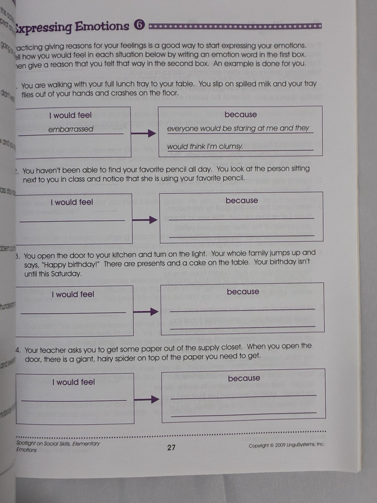 Spotlight on Social Skills Elementary Emotions LinguiSystems Speech Therapy