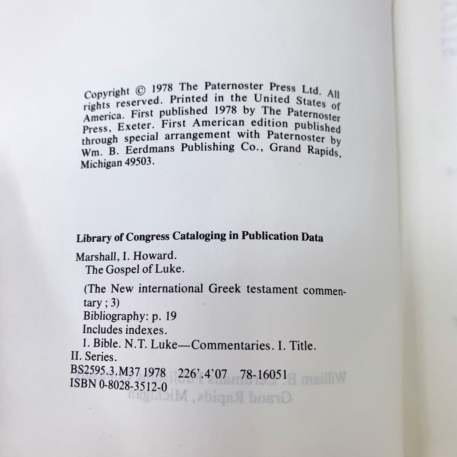 New International Greek Testament Commentary NIGTC – Luke – Howard Marshall