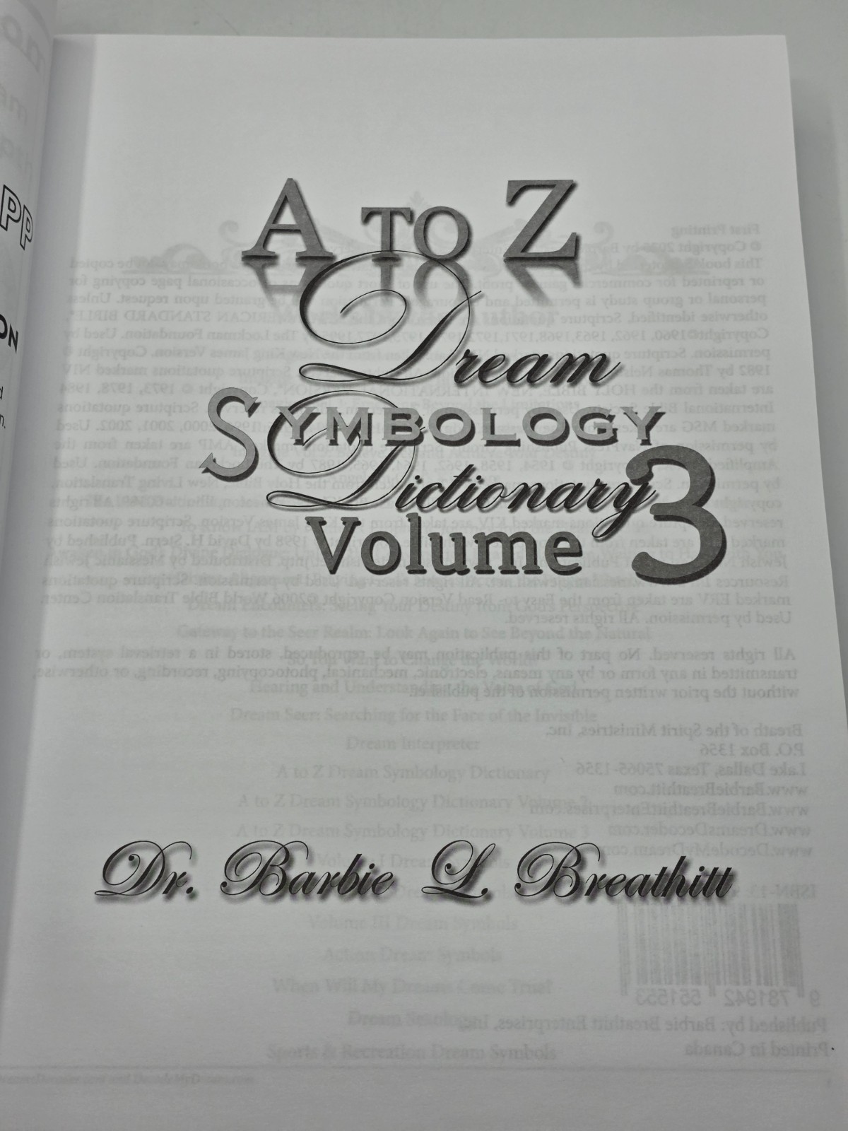 A to Z Dream Symbology Dictionary Volume 3