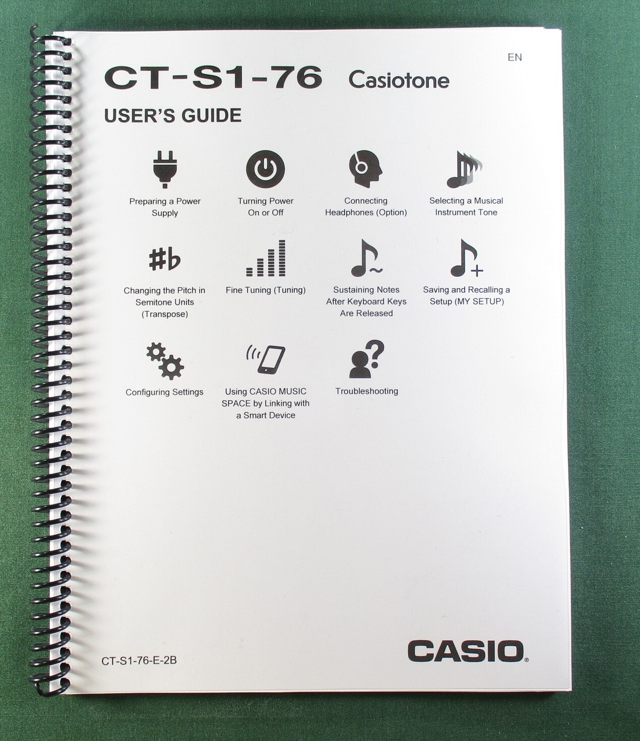 Casio CT-S1-76 Instruction Manual: 81 Pages Coil Bound & Protective Covers!