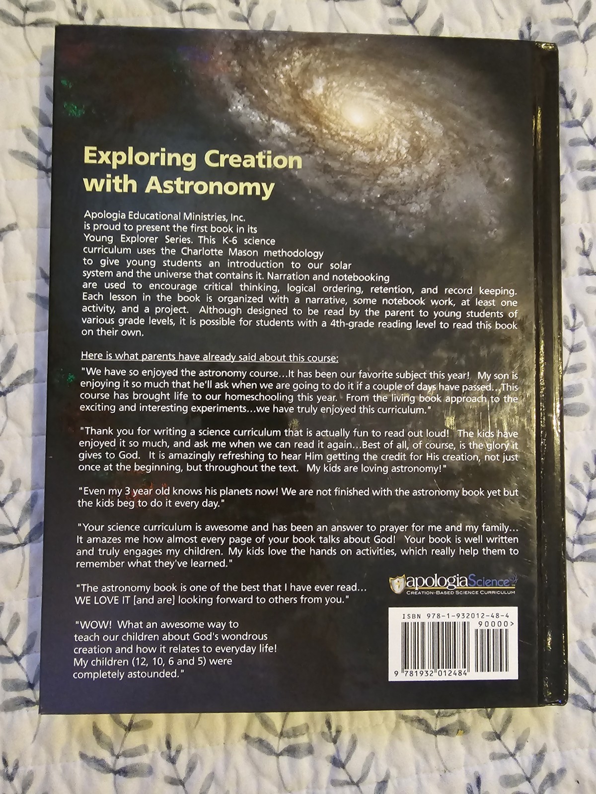 Apologia Exploring Creation With Astronomy Textbook Homeschool Curriculum Book