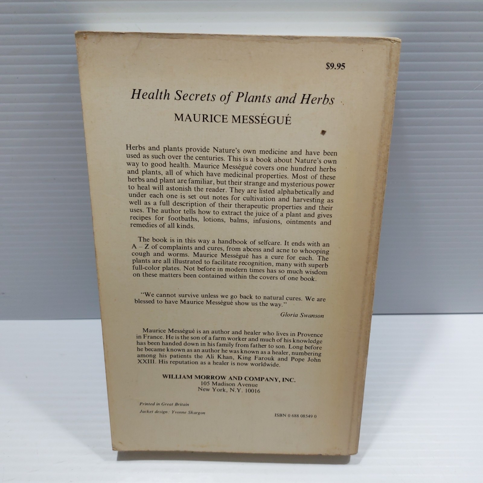 Health Secrets of Plants and Herbs Maurice Messegue 1st First US edition PB