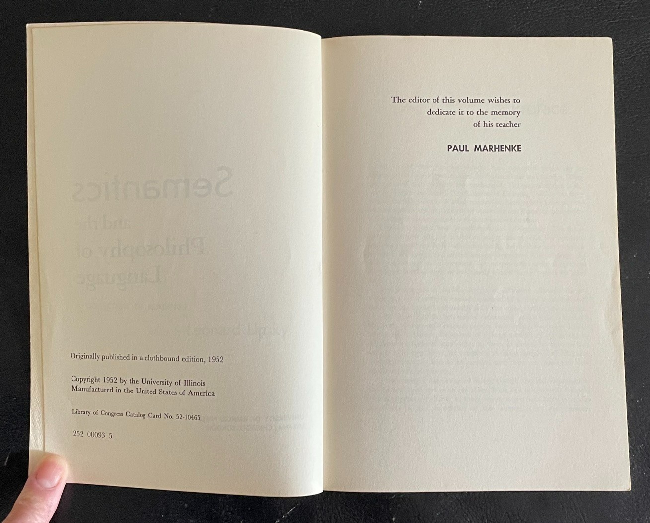Semantics and the Philosophy of Language Linsky