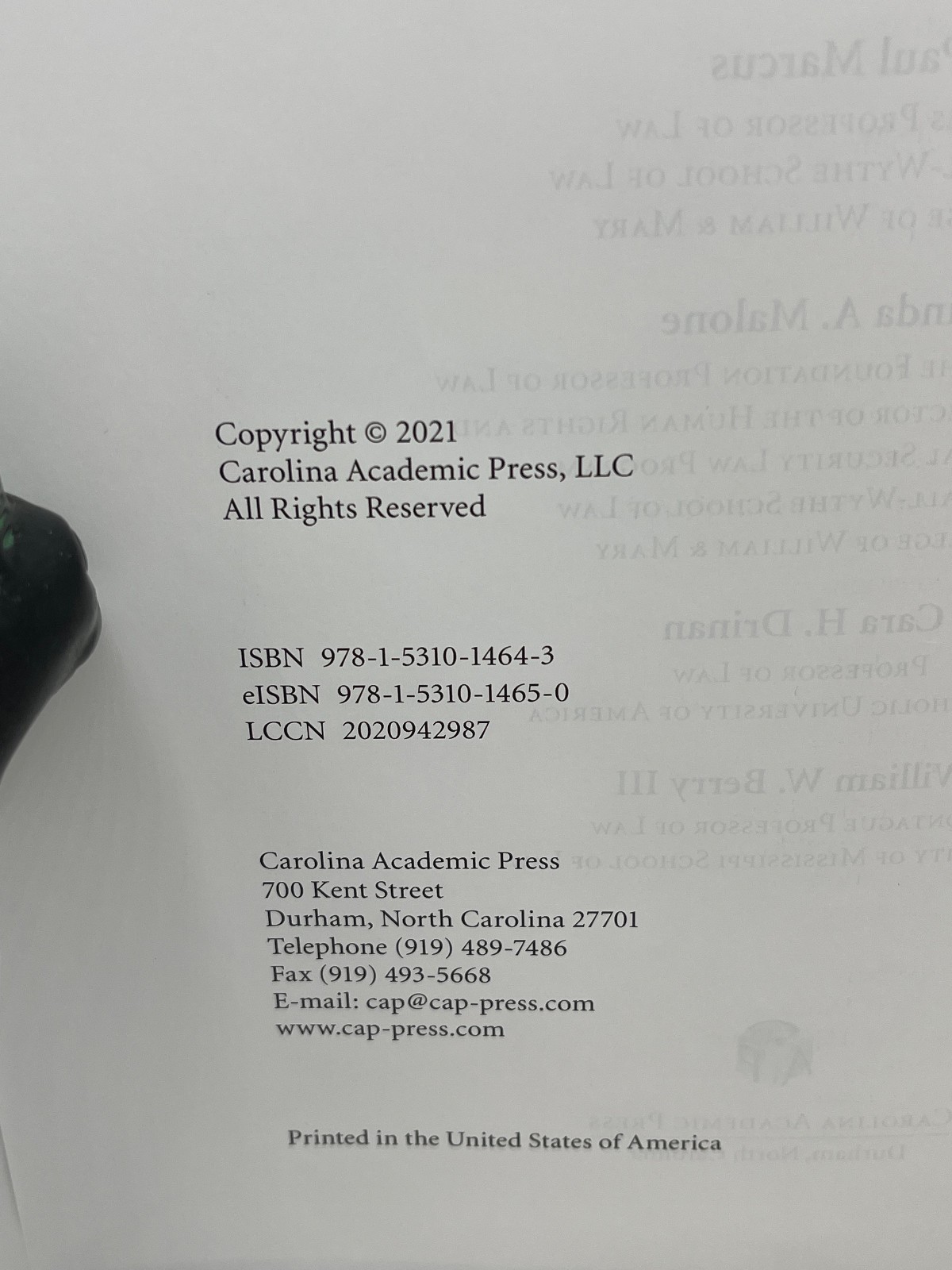 Criminal Law, Ninth Edition – Paul Marcus 2021 Carolina Academic Press HC