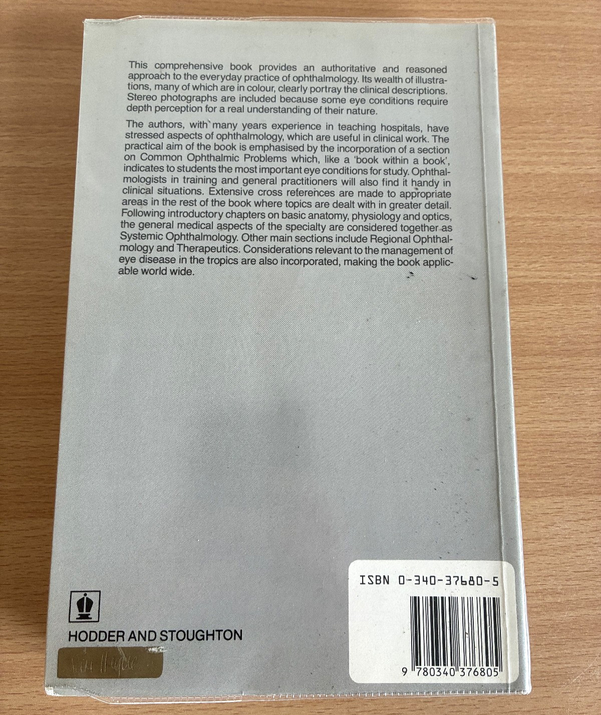A Textbook Of Clinical Ophthalmology Crick Trimble 1986 Hodder & Stoughton 1st