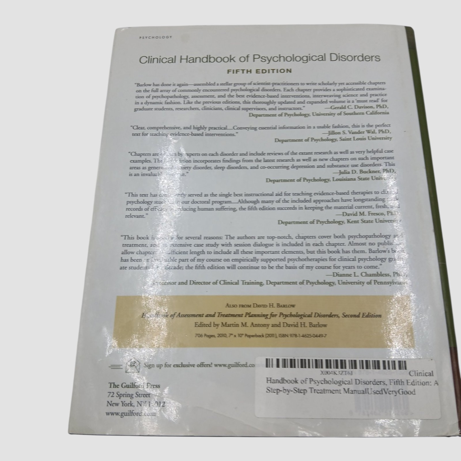 Clinical Handbook of Psychological Disorders: A Step-by-Step Treatment Manual