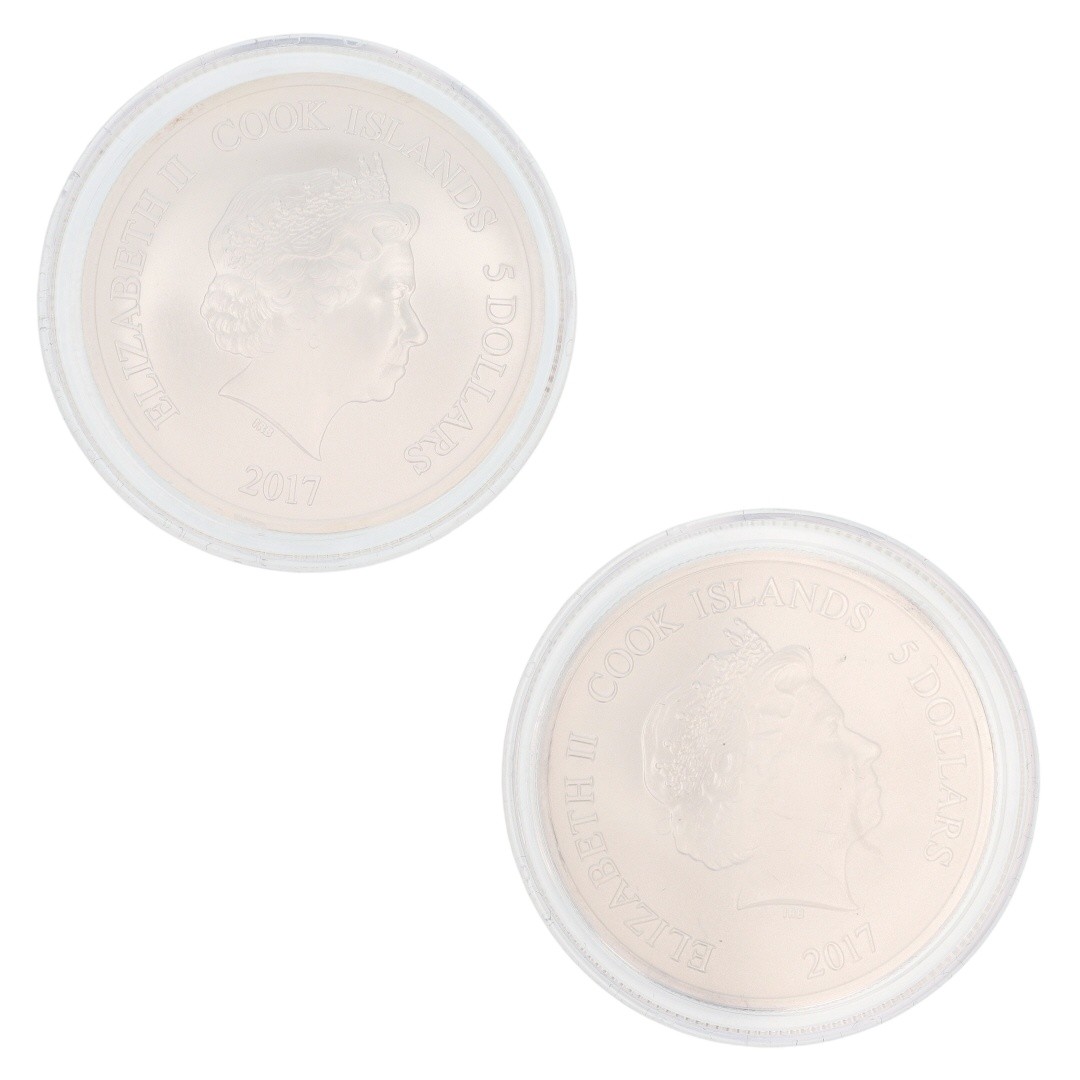 2017 $5 Grandeur Upper Deck Hockey Silver Coin Cook Islands 1 oz .9999 Silver