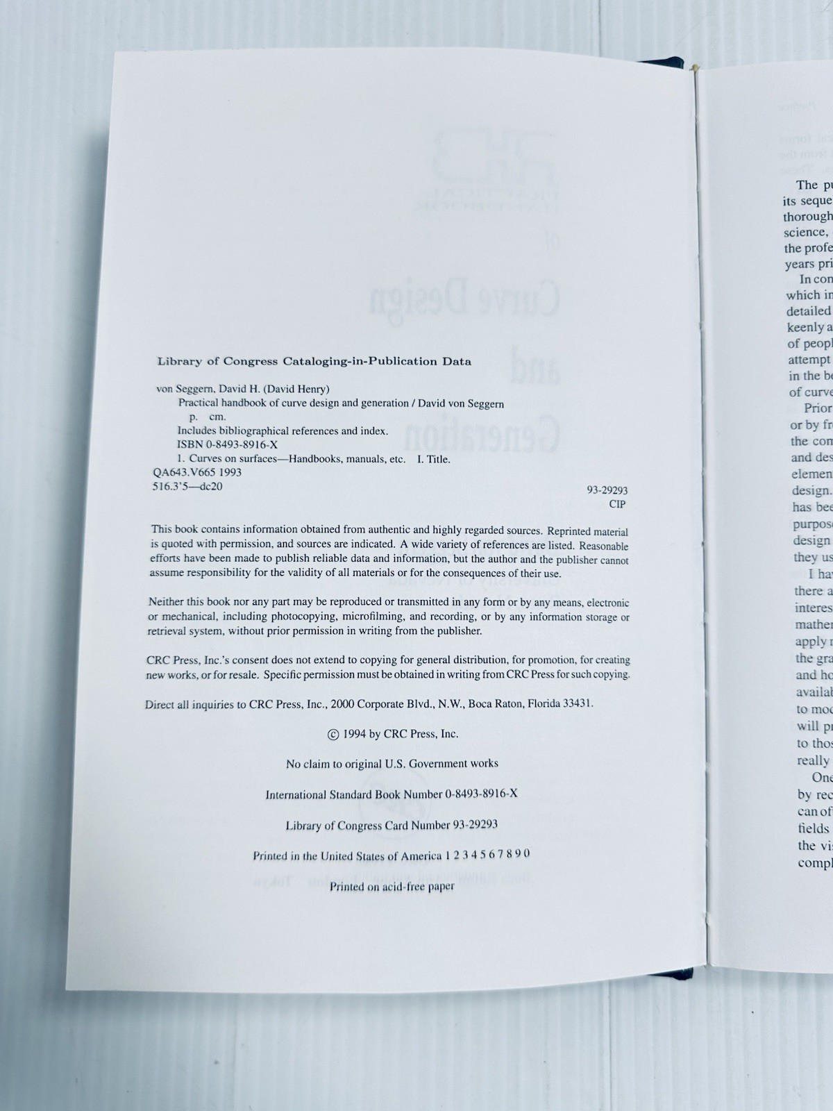 Practical Handbook of Curve Design and Generation CRC Press Engineering Math
