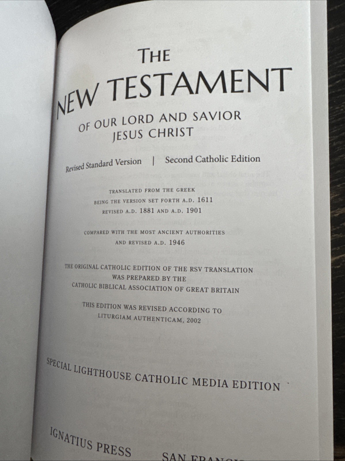 New Testament Second Catholic Edition RSV – Ignatius Press – Paperback