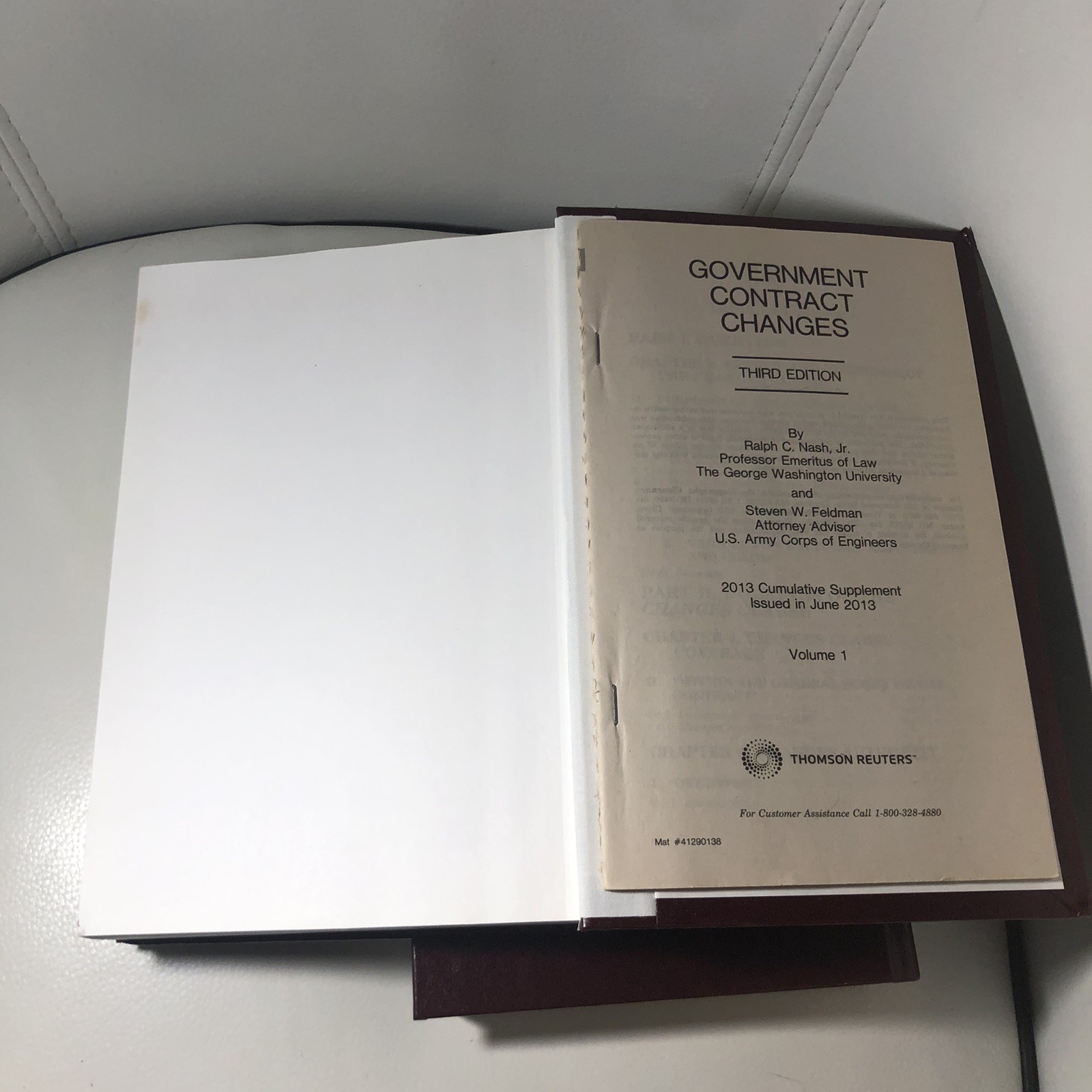 Government Contract Changes Third Edition Volume 1 +2 Law Book By Nash & Feldman