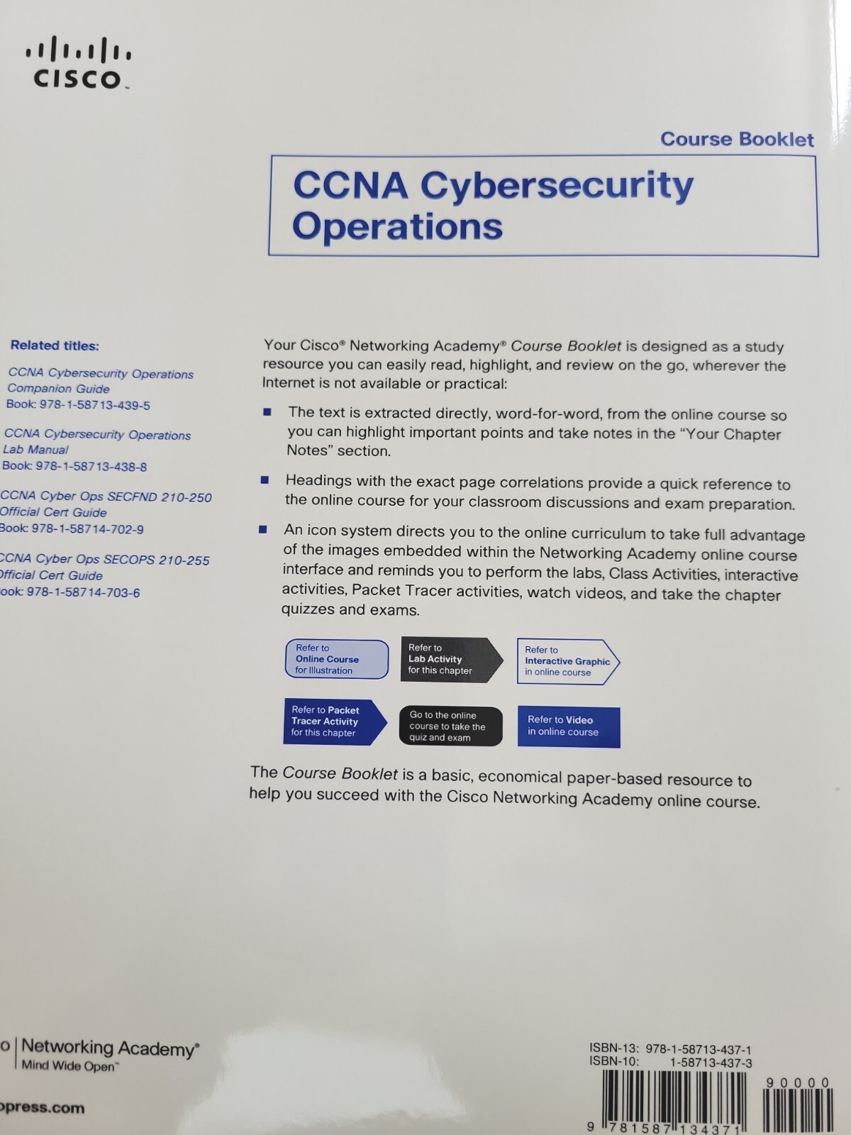 Course Booklets Ser.: CCNA Cybersecurity Operations Course Booklet by Cisco…