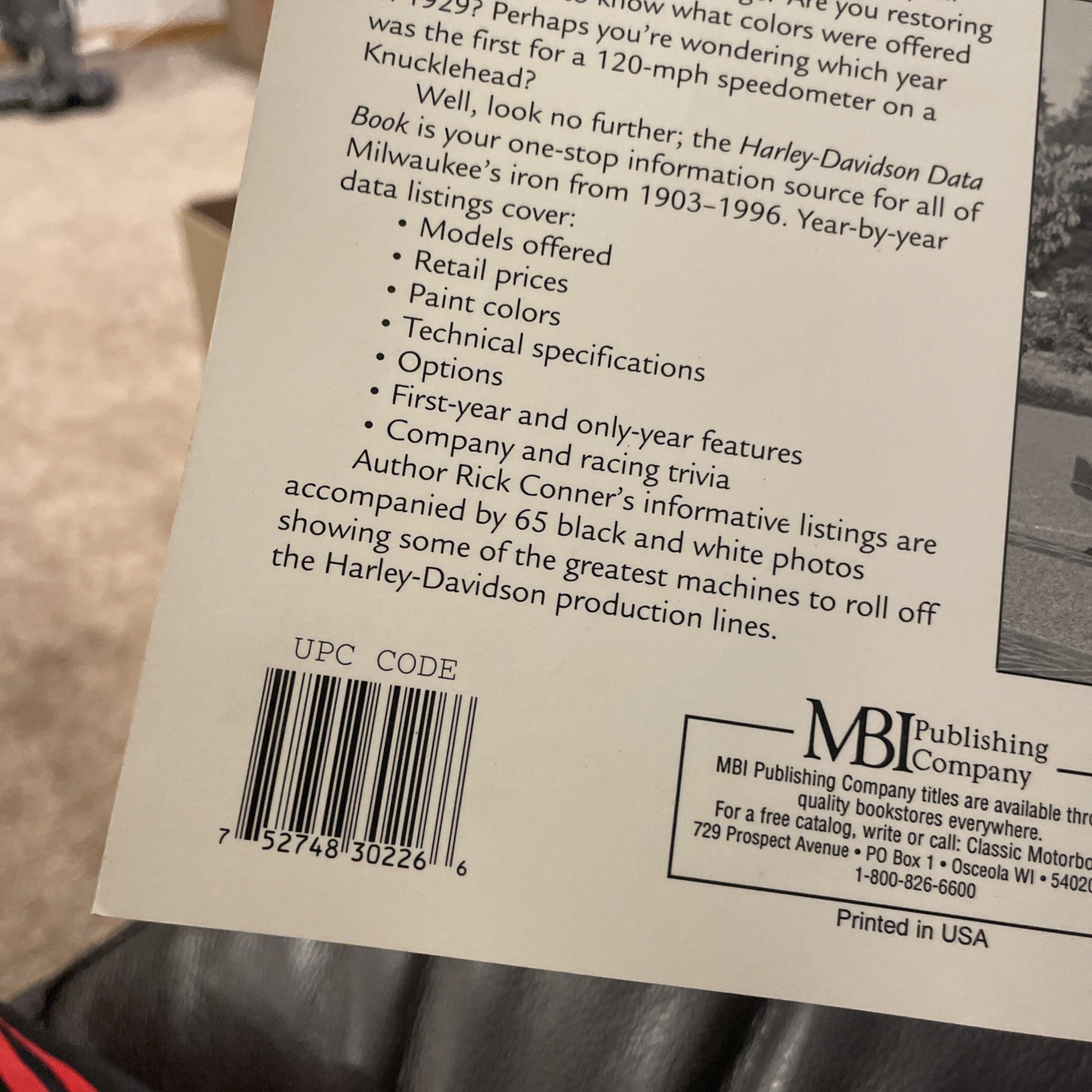 1996 paperback Harley-Davidson Data Book