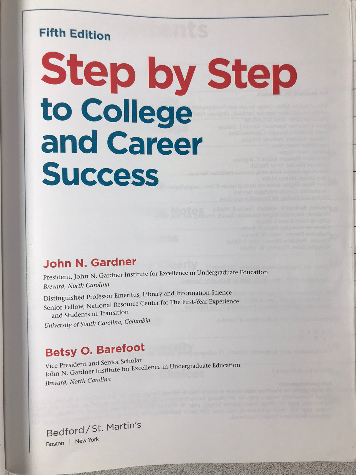 Step By Step To college And Career Success Fifth Edition With Access Code