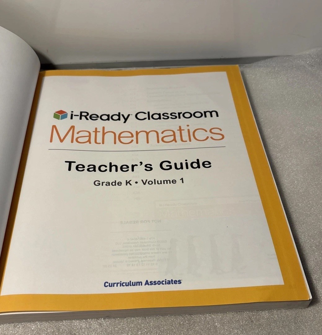 i-Ready Classroom Mathematics Grade K Volume 1 – Teacher’s Guide –