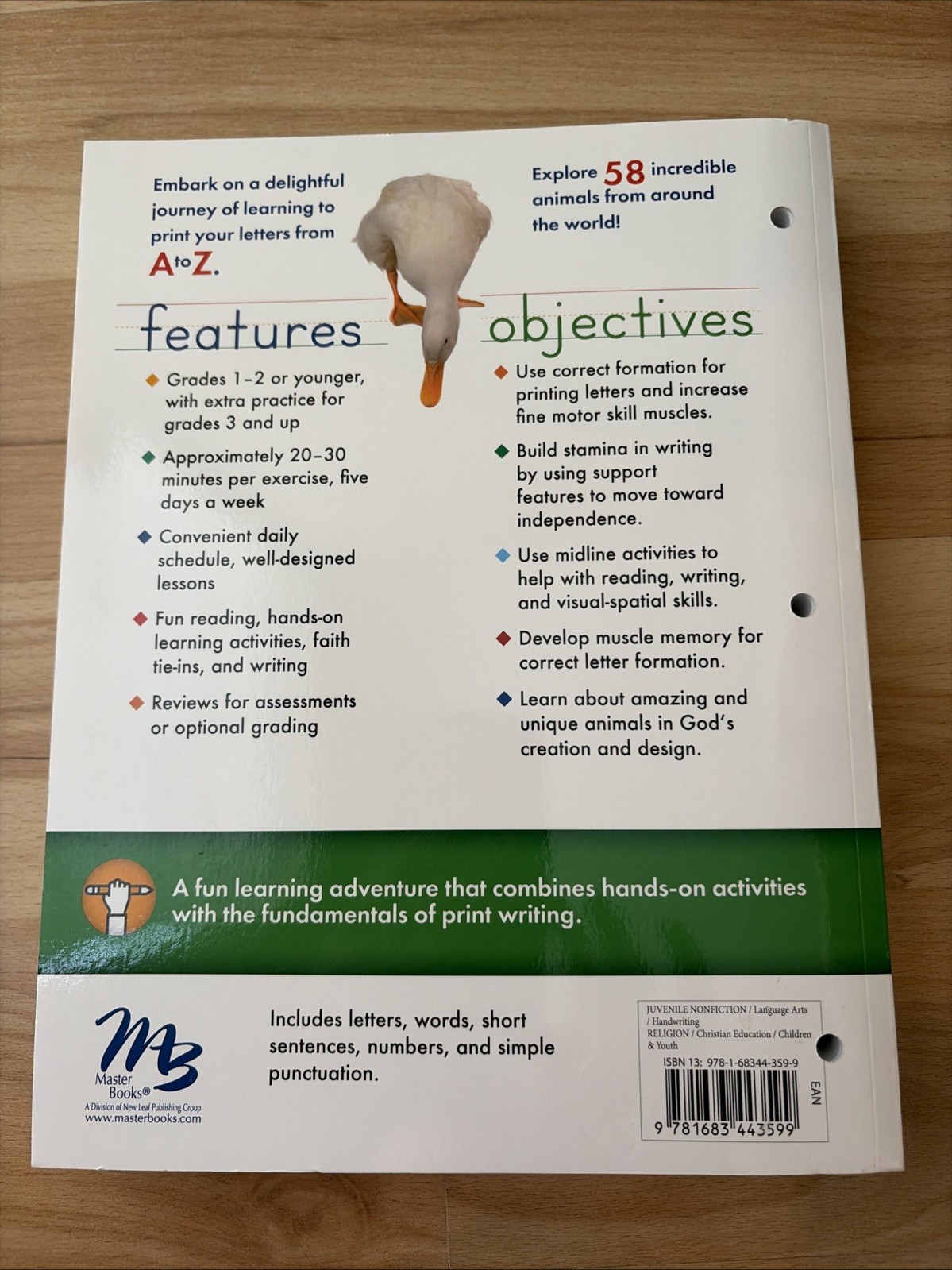 New Handwriting: A to Zoo Master Books Homeschool Curriculum Grades 1 and 2