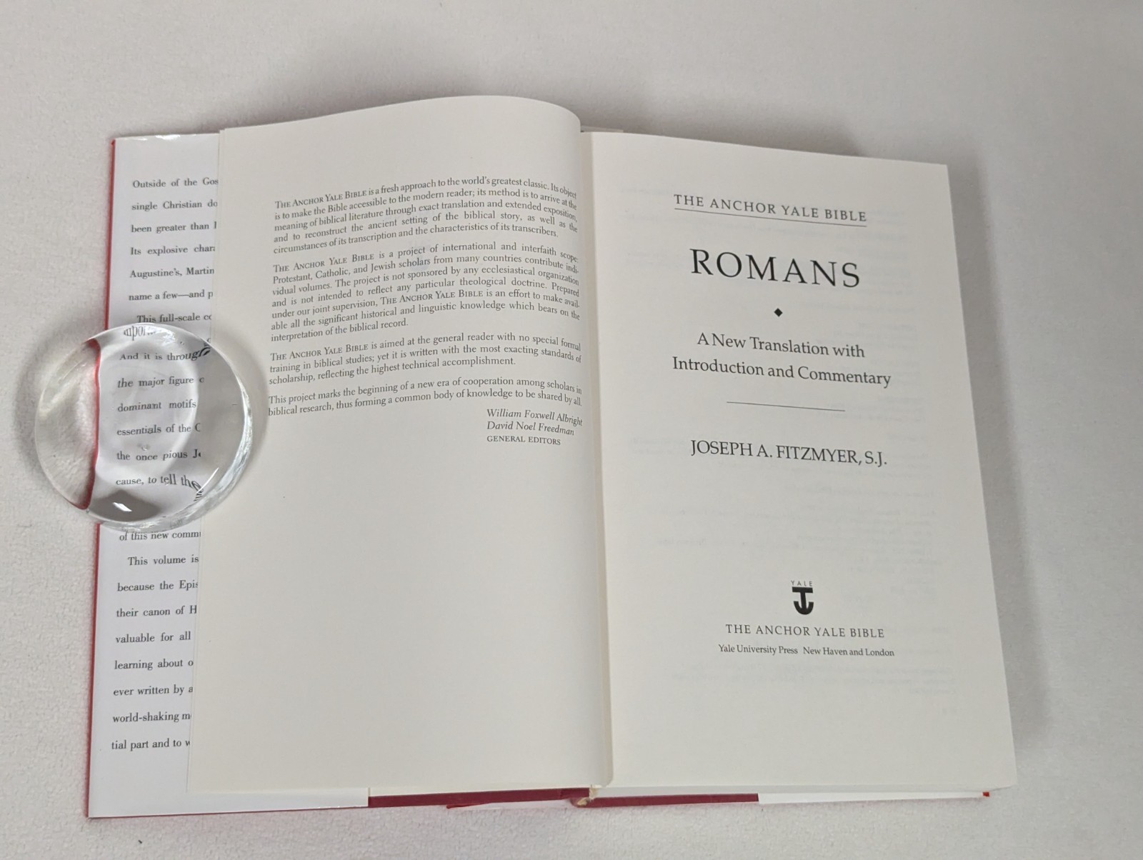 ROMANS ~ ANCHOR BIBLE ~ Joseph A. Fitzmyer ~ 2008 HCDJ ~ XLNT