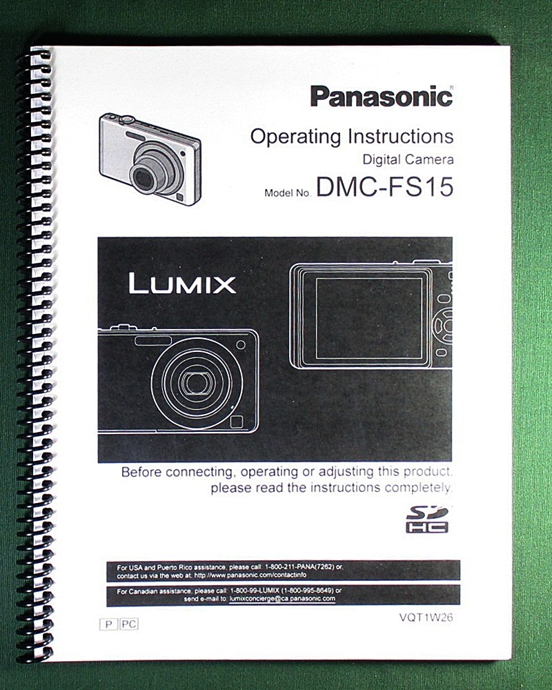 Panasonic DMC-FS15 Instruction Manual: w/ Protective Covers!