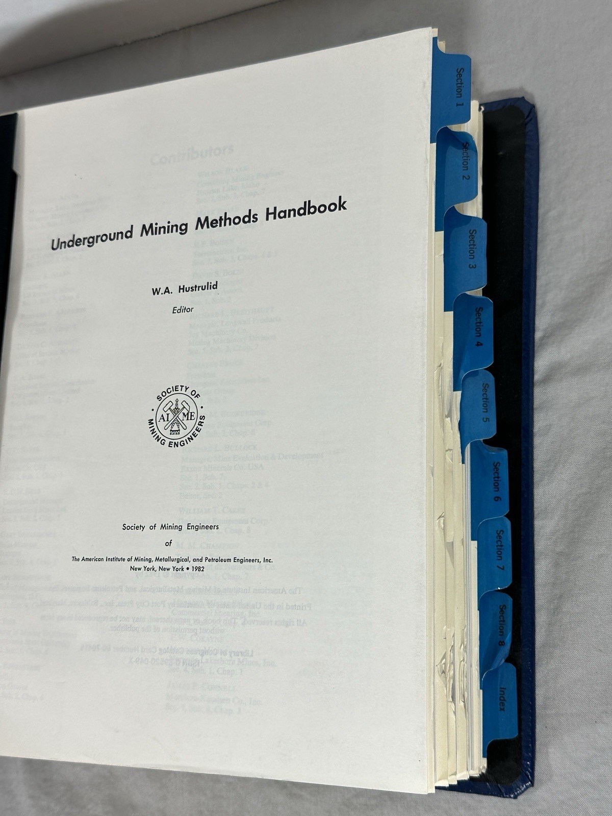Underground Mining Methods Handbook by William A. Hustrulid (1982 Hardcover)