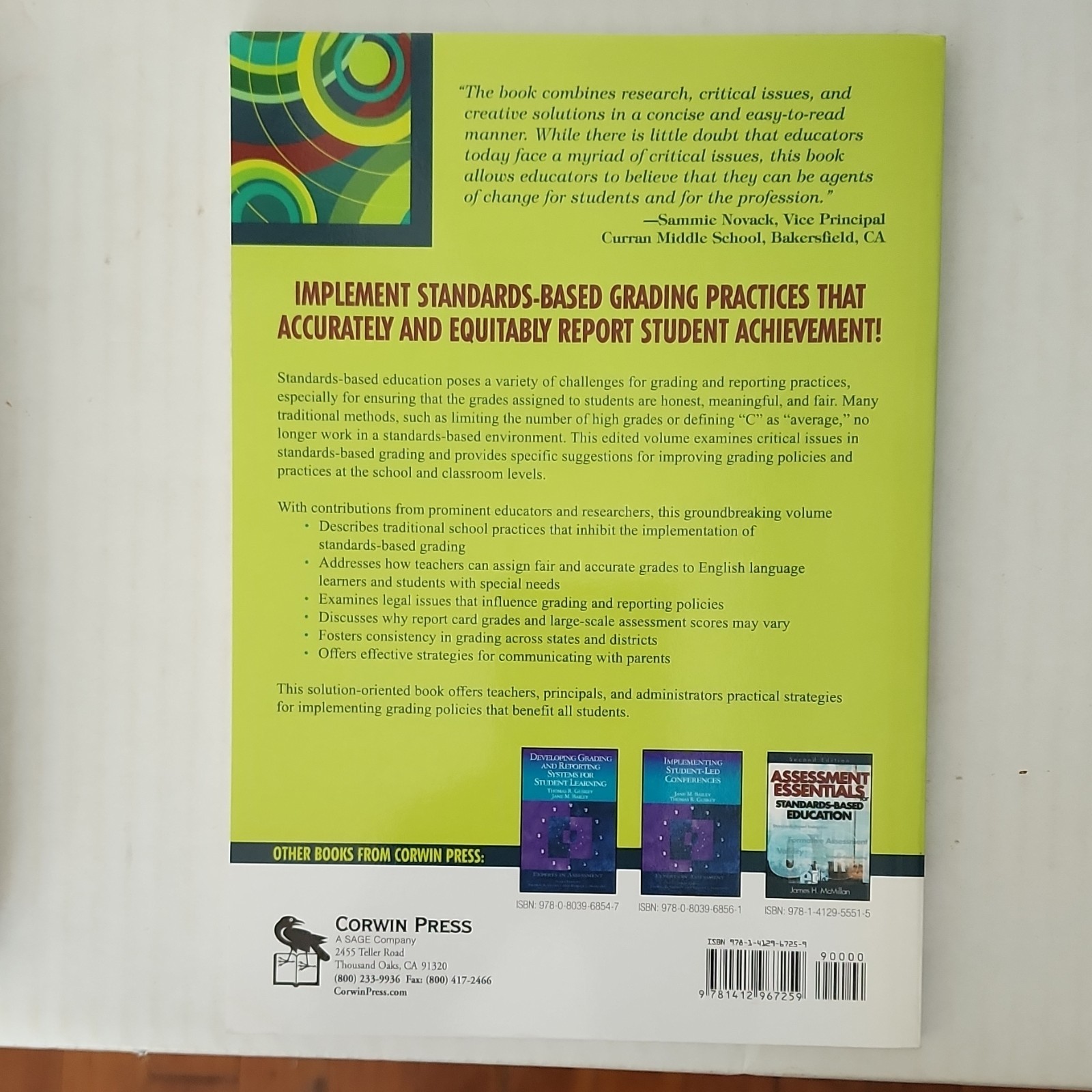 Corwin Press Practical Solutions for Serious Problems in Standards-Based Grading