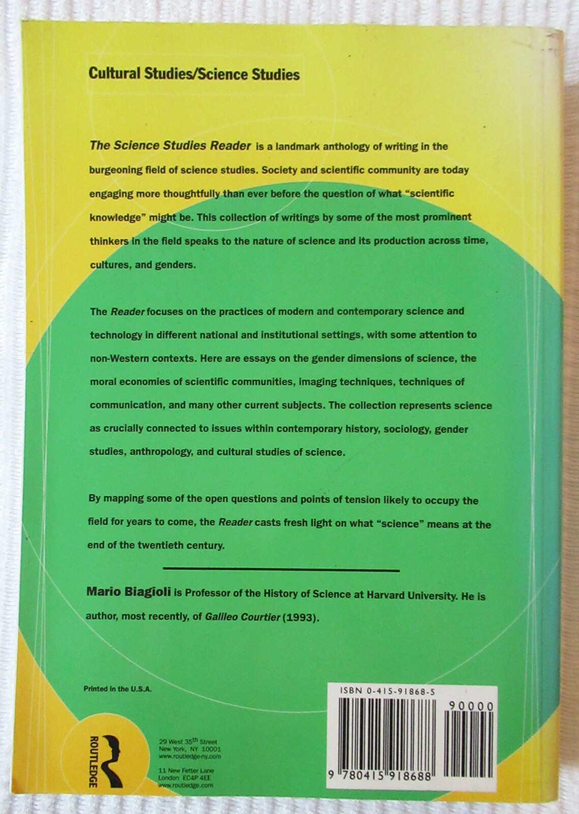 The Science Studies Reader ed by Mario Biagioli (trade pbk) Very good condition