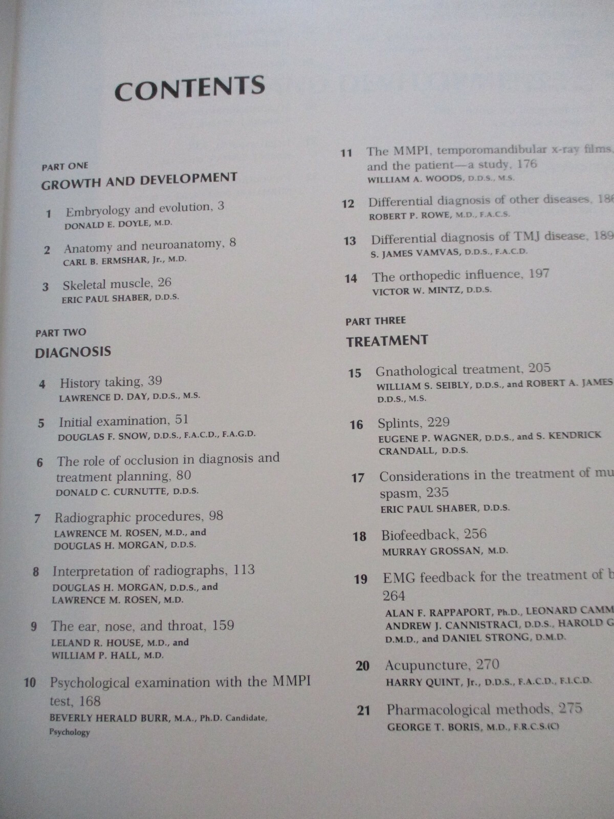 Diseases of the Tempormandibular Apparatus : A Multidisciplinary Approach 1977
